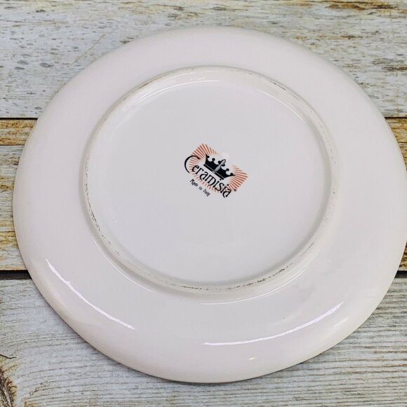 Ceramisia Made In Italy SEASHELLS WORDS Italian Pottery 9.25" Sided Plate Set 2 - Picture 3 of 7